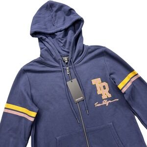 True Religion Hoodie Womens XL Ace Blue Collegiate Zip Up Logo Jacket NWT